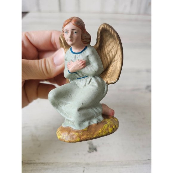 Vintage fontanini Italian Angel Glass Nativity Xmas religious decor cherub - Picture 7 of 8